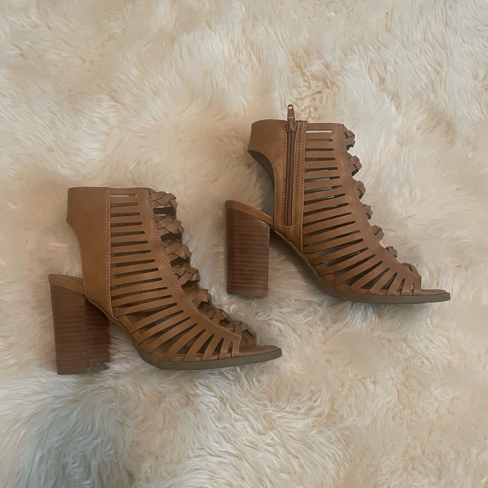 Brown Strappy Heeled Sandals